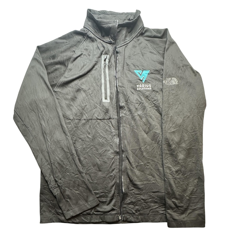 The North Face Jacket Mens‎ Large Black Softshell Full Zip Logo NF0A3LH9JK3